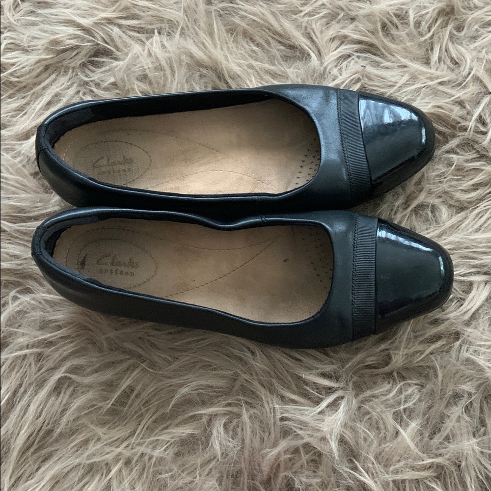 Clarks Keesha Rose Flats Black Leather 7